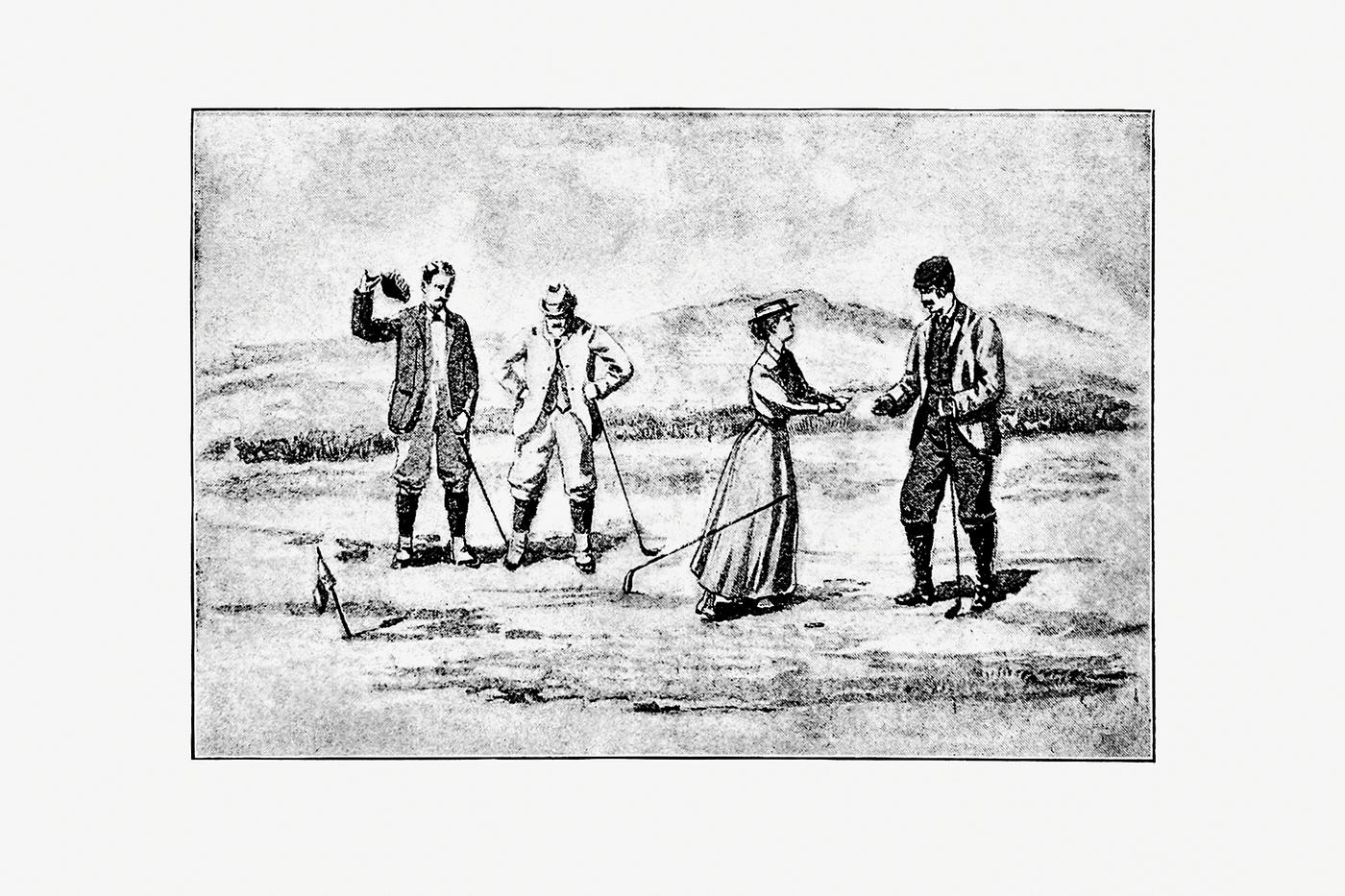 Vintage golfers from Won at the Last Hole. A Golfing Romance, Etc published by Cassell & Co. (1893). Original from the... Vintage golfers from Won at the Last Hole. A Golfing Romance, Etc published by Cassell & Co. (1893). Original from the...