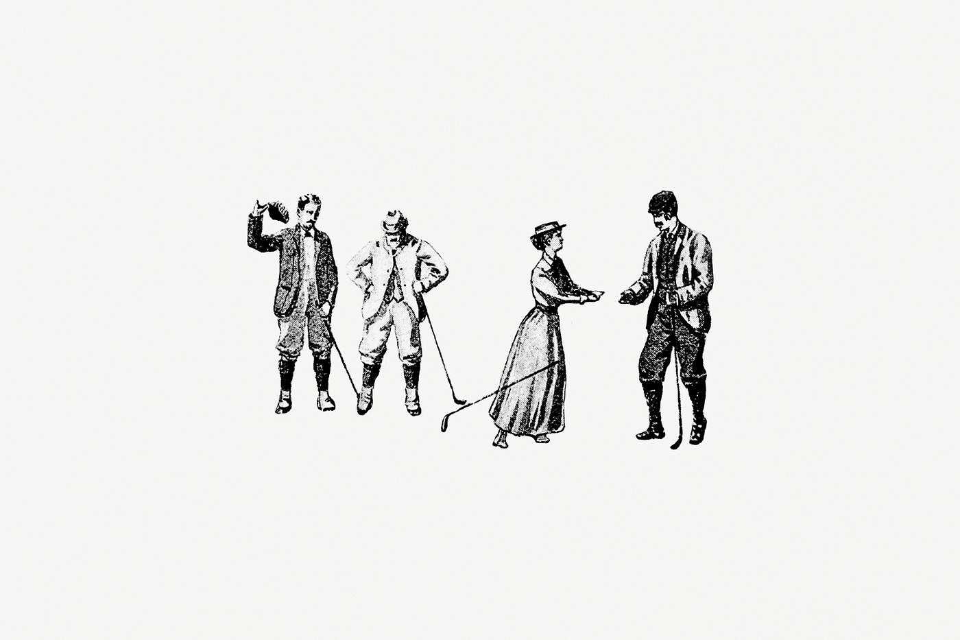 Vintage golfers from Won at the Last Hole. A Golfing Romance, Etc published by Cassell & Co. (1893). Original from the... Vintage golfers from Won at the Last Hole. A Golfing Romance, Etc published by Cassell & Co. (1893). Original from the...