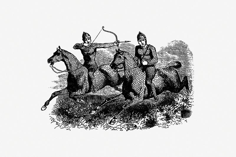 Knights on horses The Jazyges from Old And Modern Hungary. History, Arts, Literature, Monuments By A Society Of Writers Under The Direction Of…
