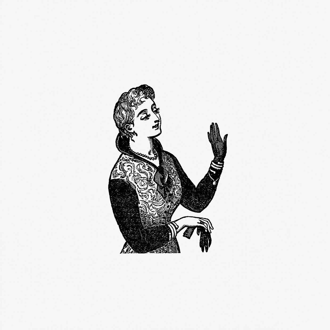 Vintage lady wearing gloves published by Henry Herbert (1872). Original from the British Library. Digitally enhanced by... Vintage lady wearing gloves published by Henry Herbert (1872). Original from the British Library. Digitally enhanced by...