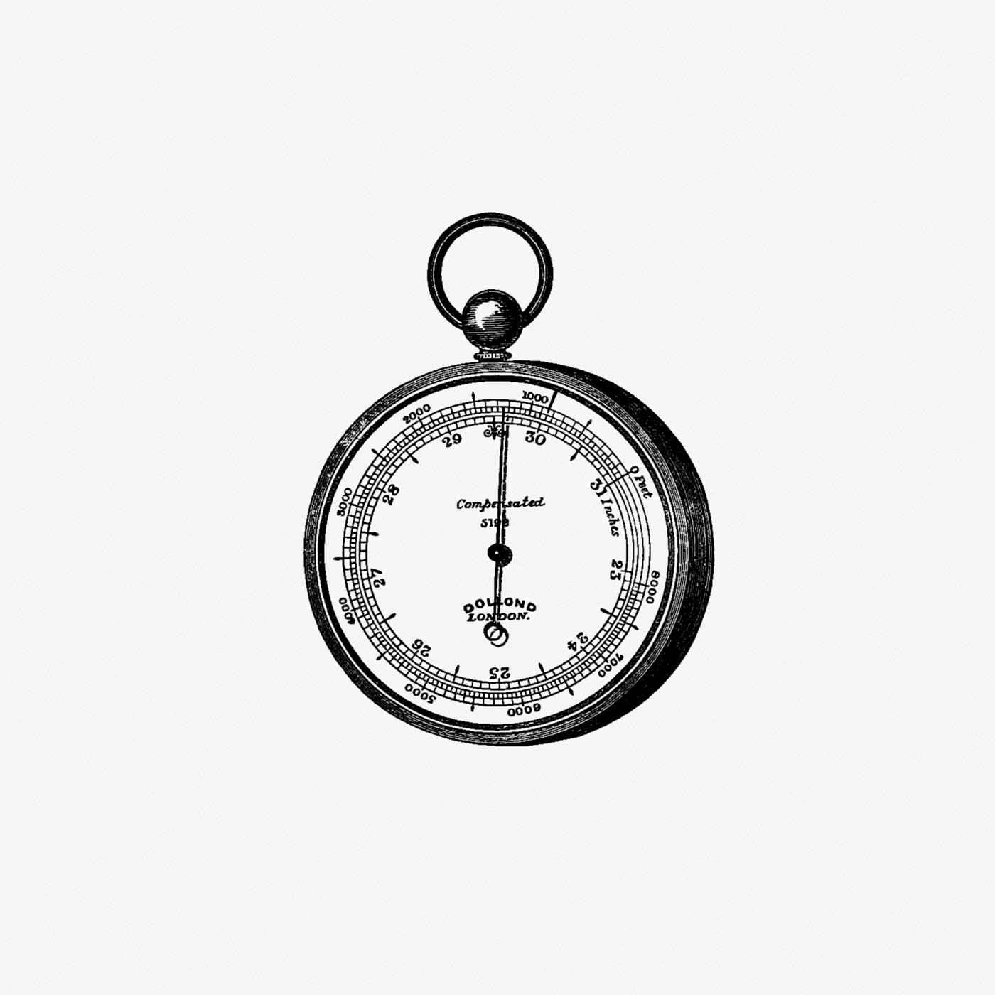 Aneroid barometer vintage drawing Aneroid barometer from published by Henry Herbert (1872). Original from the British Library. Digitally enhanced by rawpixel.