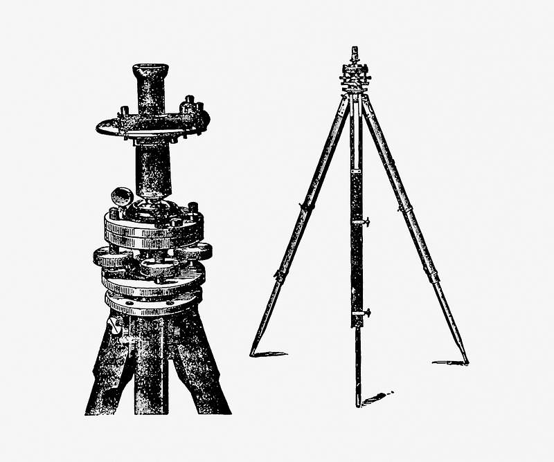 Tripod in vintage style Free public domain illustration