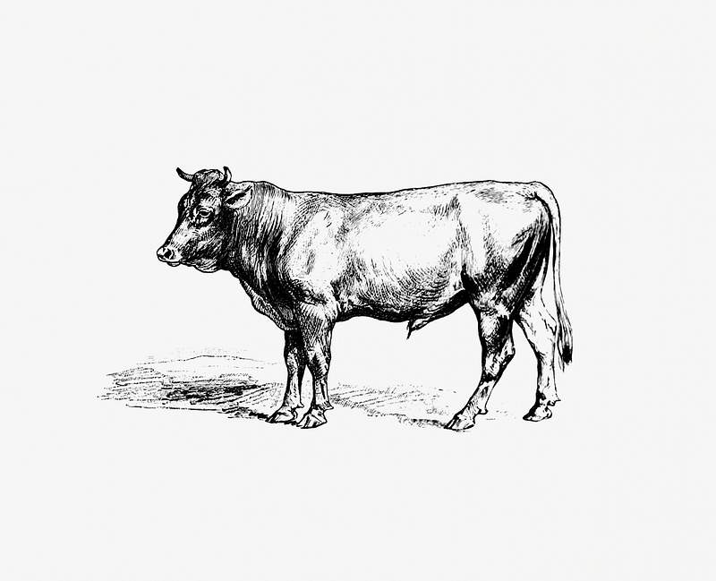 Bull vintage drawing | Free public domain illustration Cow from The Austro-Hungarian Monarchy In Speech And Image (1885). Original from the British Library. Digitally enhanced by…