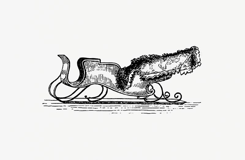 Sleigh vintage style Vintage sleigh etching illustration