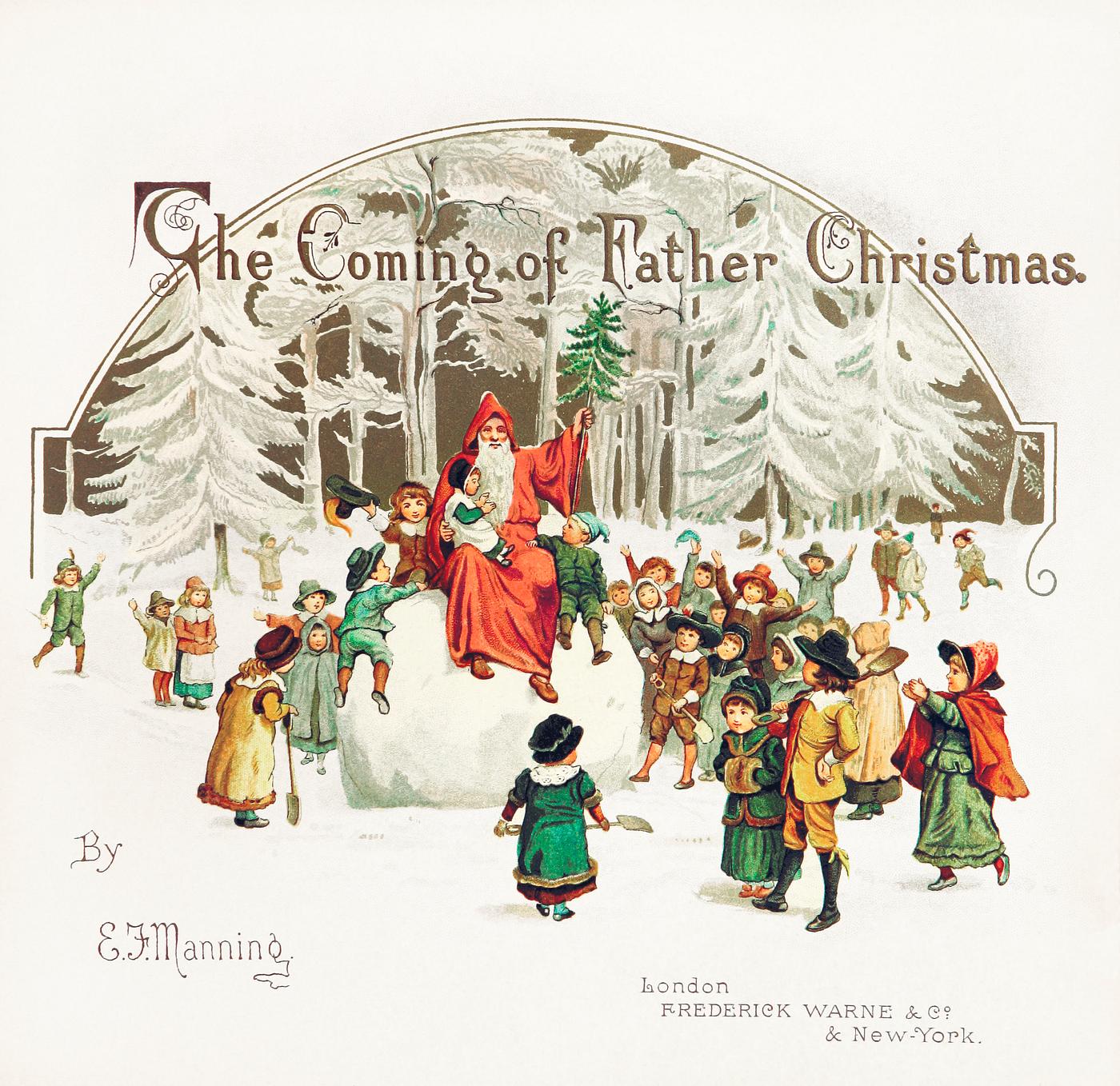 Santa Claus with children illustration from The Coming of Father Christmas (1894) by Eliza F. Manning. Original from the... Santa Claus with children illustration from The Coming of Father Christmas (1894) by Eliza F. Manning. Original from the...