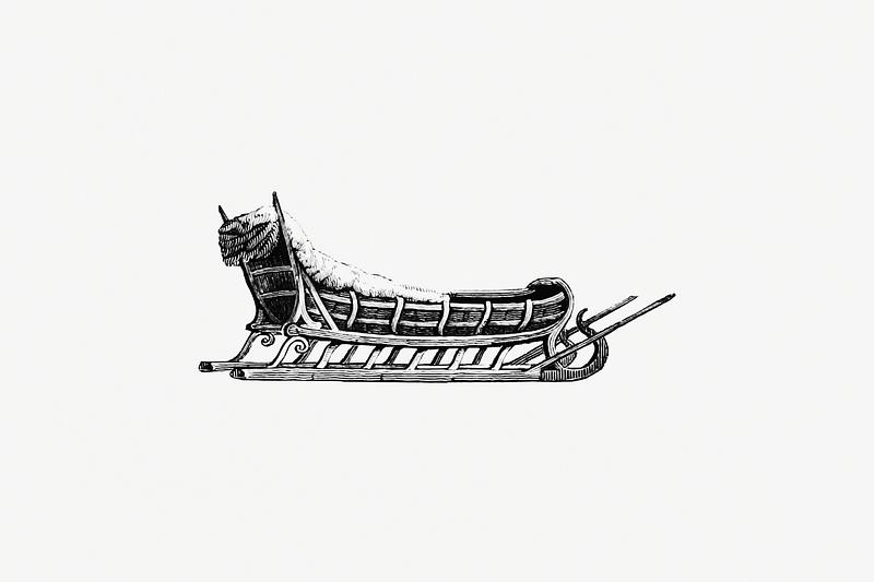 Sleigh vintage style Vintage sleigh etching illustration