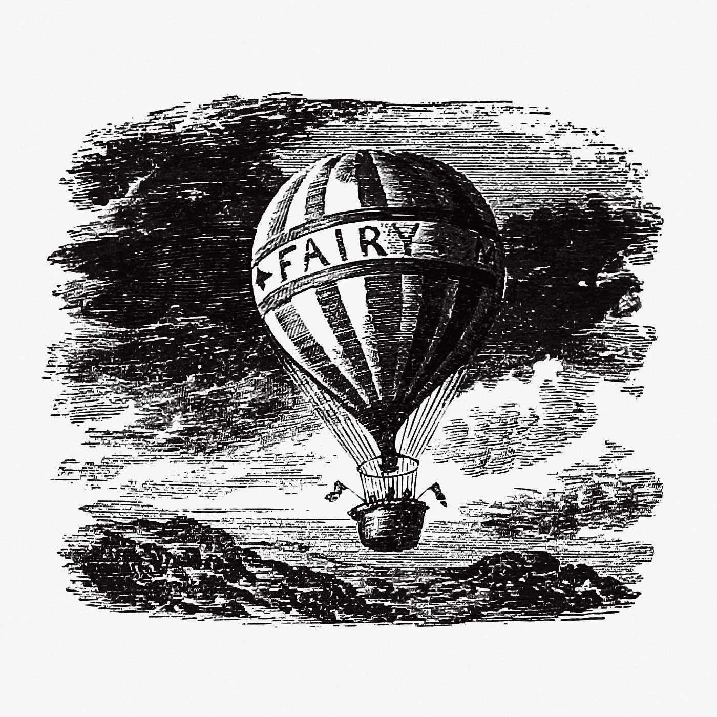 Vintage hot air balloon illustration from Fairy Mary's Dream by A.F.L (1870). Original from the British Library.... Vintage hot air balloon illustration from Fairy Mary's Dream by A.F.L (1870). Original from the British Library....