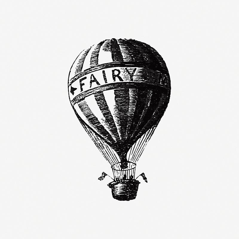 Vintage hot air balloon illustration Vintage hot air balloon illustration from Fairy Mary's Dream by A.F.L (1870). Original from the British Library. Digitally…