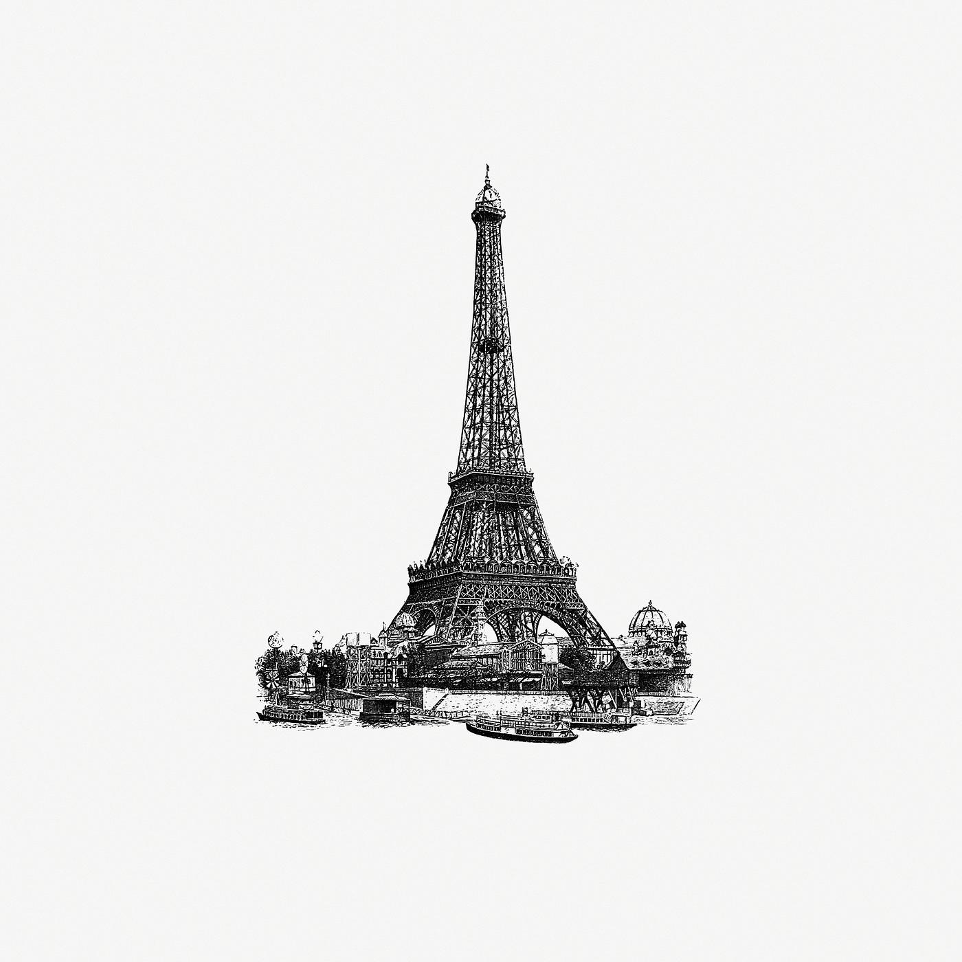Vintage European style Eiffel Tower engraving. Original from the British Library. Digitally enhanced by rawpixel. Vintage European style Eiffel Tower engraving. Original from the British Library. Digitally enhanced by rawpixel.