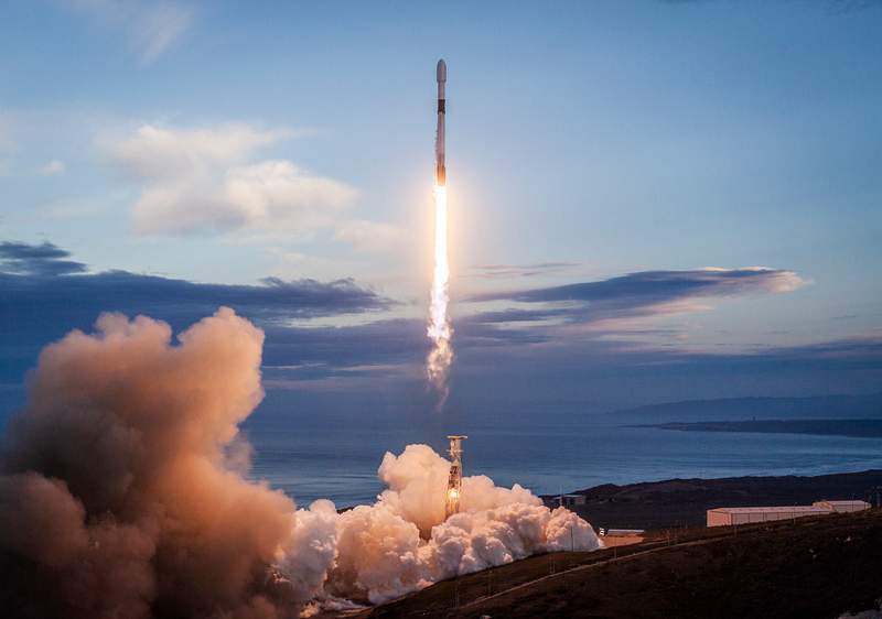 Iridium–8 Mission (2019). Original from Official SpaceX Photos. Digitally enhanced by rawpixel.
