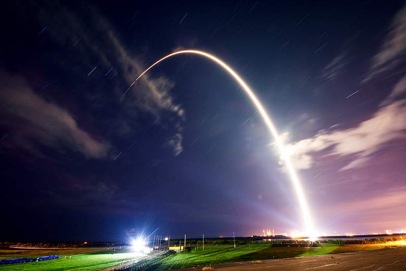 Telstar 18 Vantage Mission (2018). Original from Official SpaceX Photos. Digitally enhanced by rawpixel.