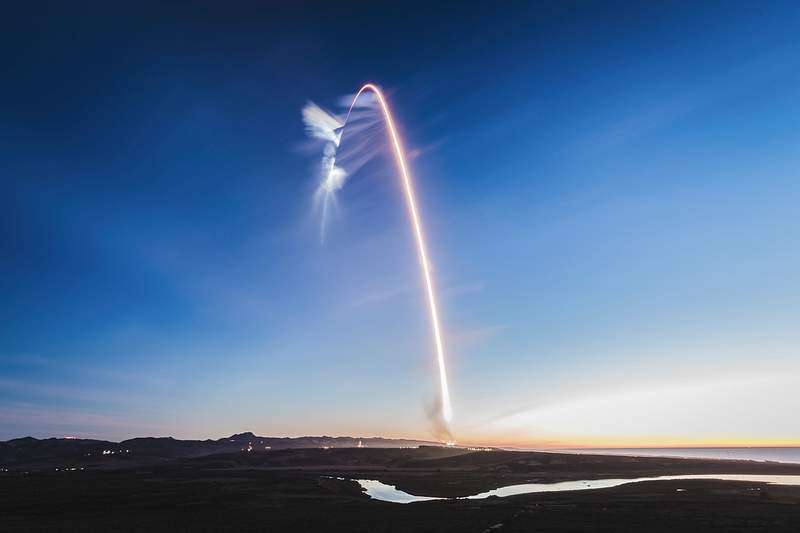 Iridium–4 Mission (2017). Original from Official SpaceX Photos. Digitally enhanced by rawpixel.