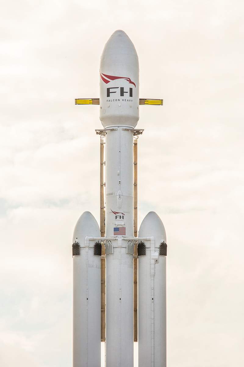 Falcon Heavy Demo Mission (2017). Original from Official SpaceX Photos. Digitally enhanced by rawpixel.