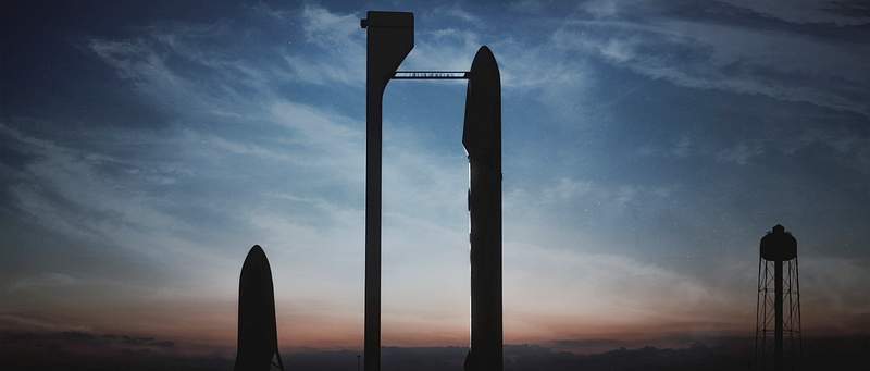 Artist Illustration of Interplanetary Transport System (2016). Original from Official SpaceX Photos. Digitally enhanced by…