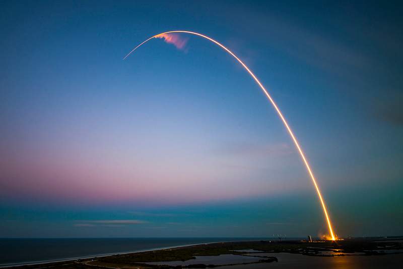 SES–9 launch (2016). Original from Official SpaceX Photos. Digitally enhanced by rawpixel.