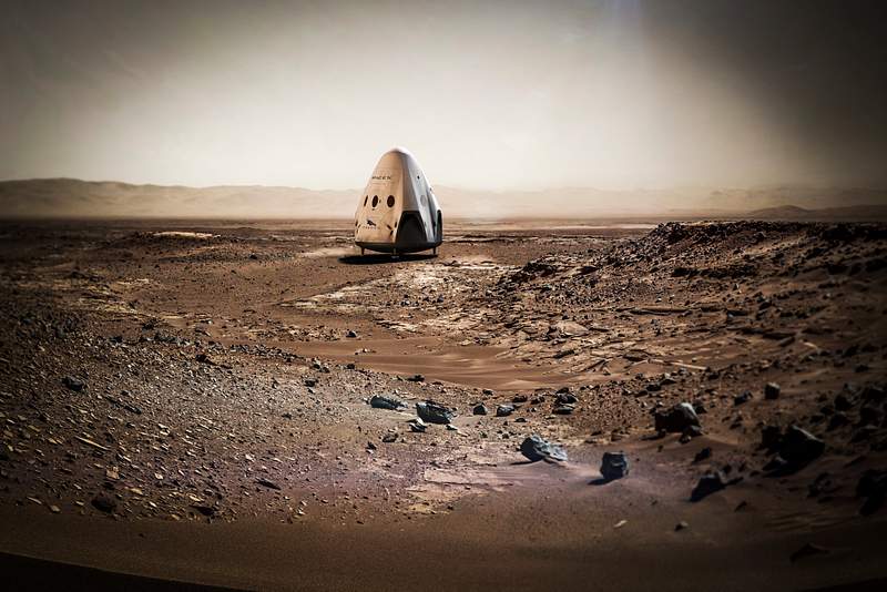 Dragon to Mars (2015). Concept art of sending Dragon to Mars. Original from Official SpaceX Photos. Digitally enhanced by…