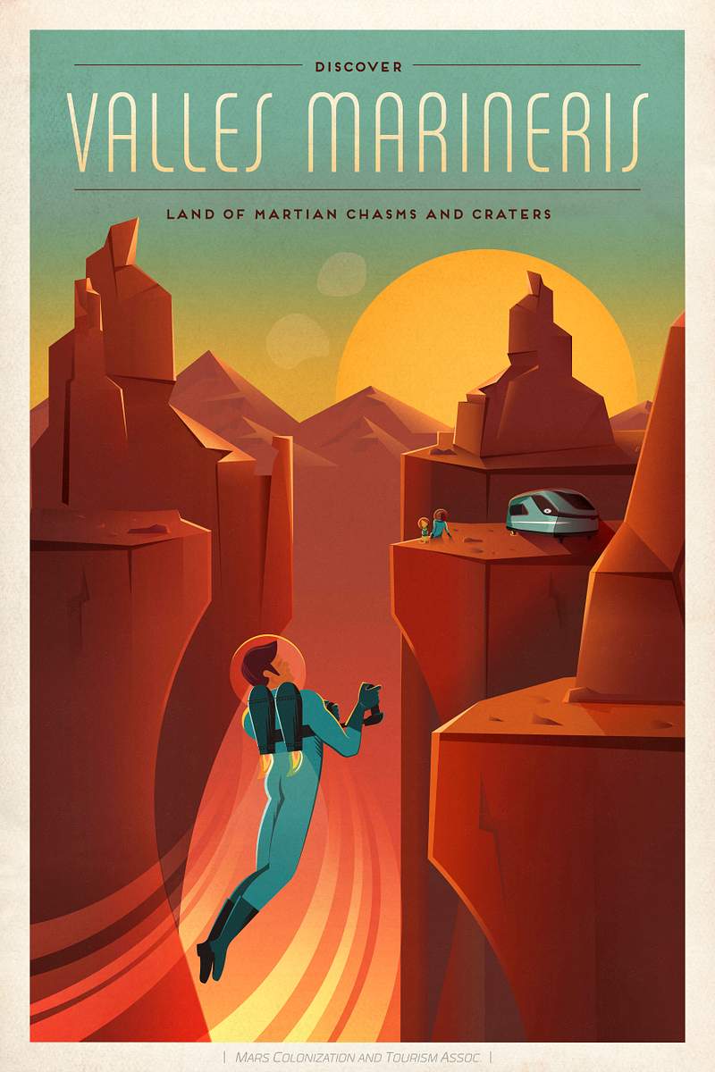 Travel Poster: Valles Mariners (2015). Original from Official SpaceX Photos. Digitally enhanced by rawpixel.