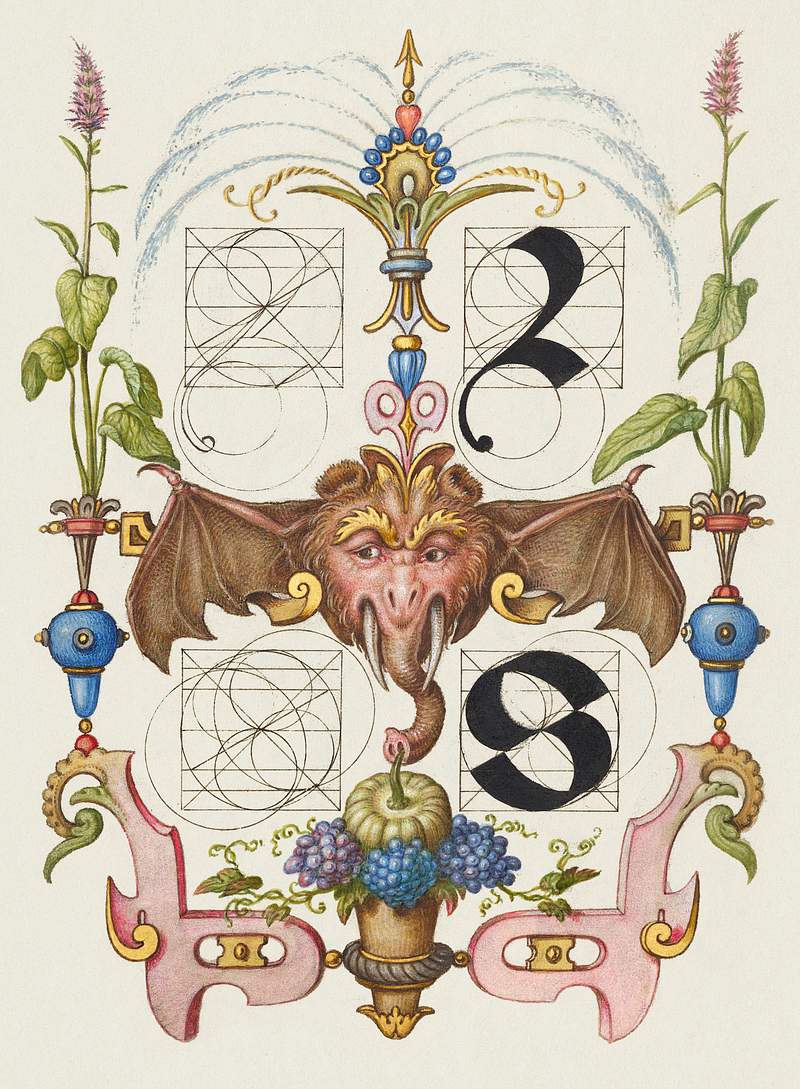 Guide for Constructing the Letters r and s from Mira Calligraphiae Monumenta or The Model Book of Calligraphy…