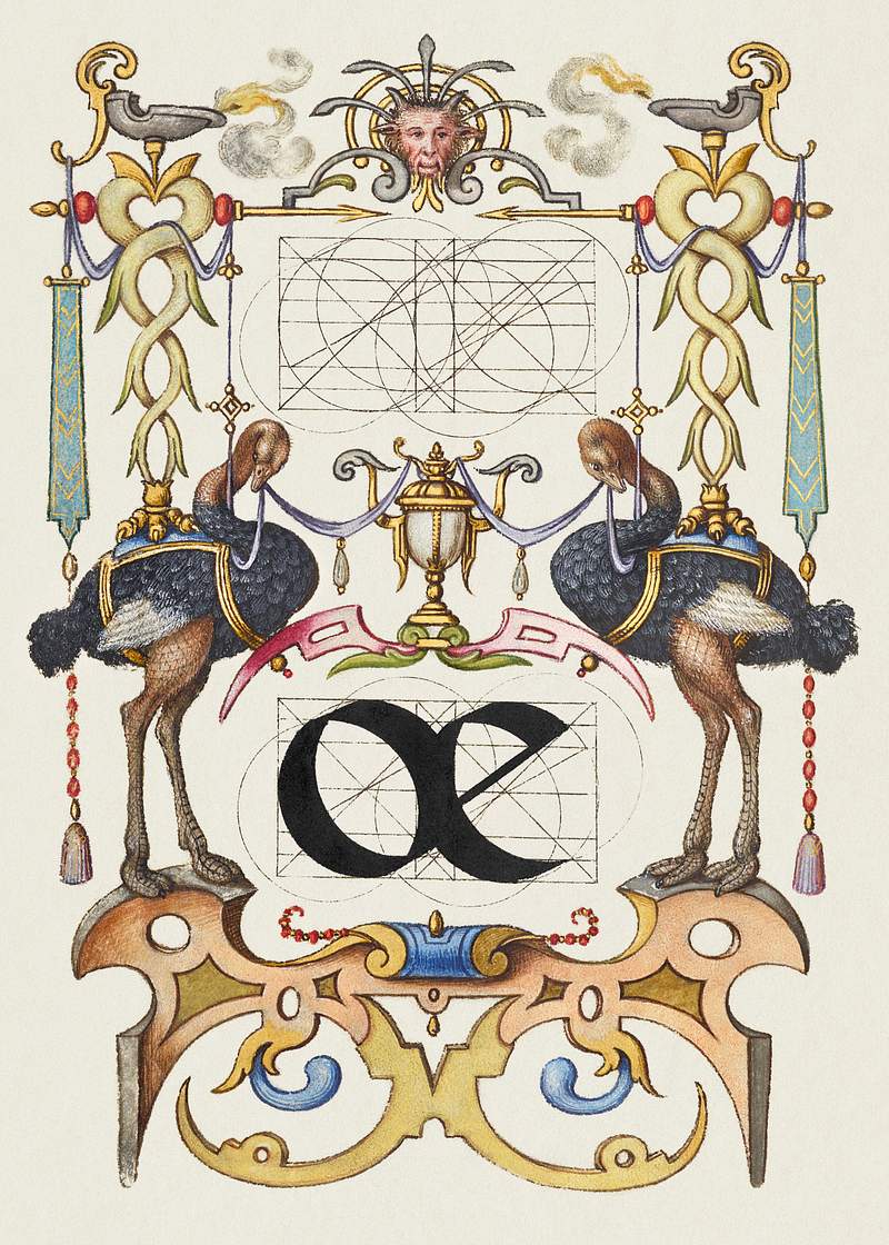 Guide for Constructing the Ligature oe from Mira Calligraphiae Monumenta or The Model Book of Calligraphy (1561–1596)…