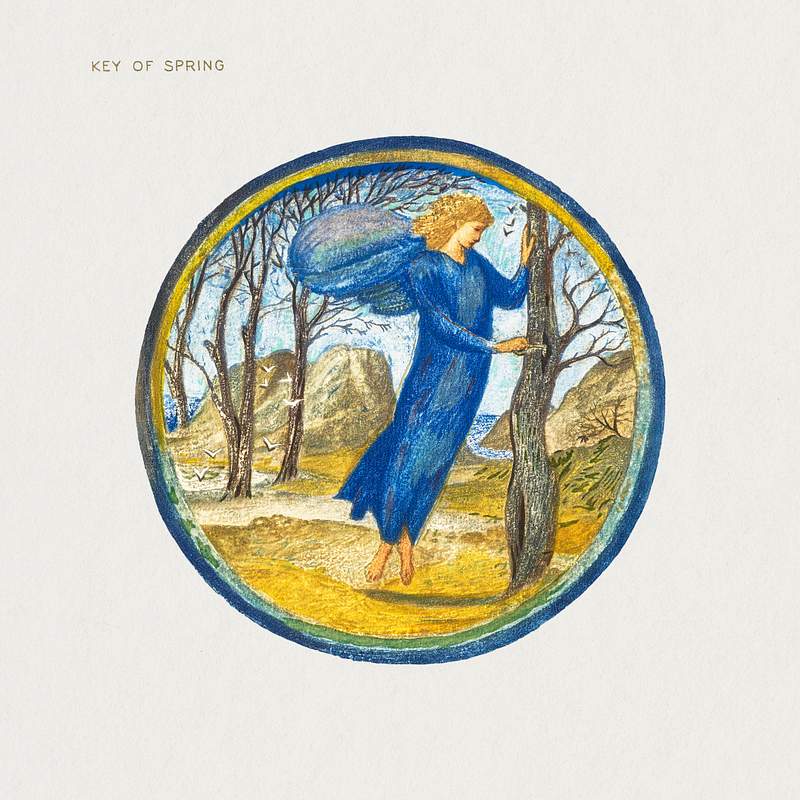 Key of Spring from The Flower Book (1905) by… | Free public domain illustration Key of Spring from The Flower Book (1905) by Sir Edward Burne–Jones. Original from The Birmingham Museum. Digitally…