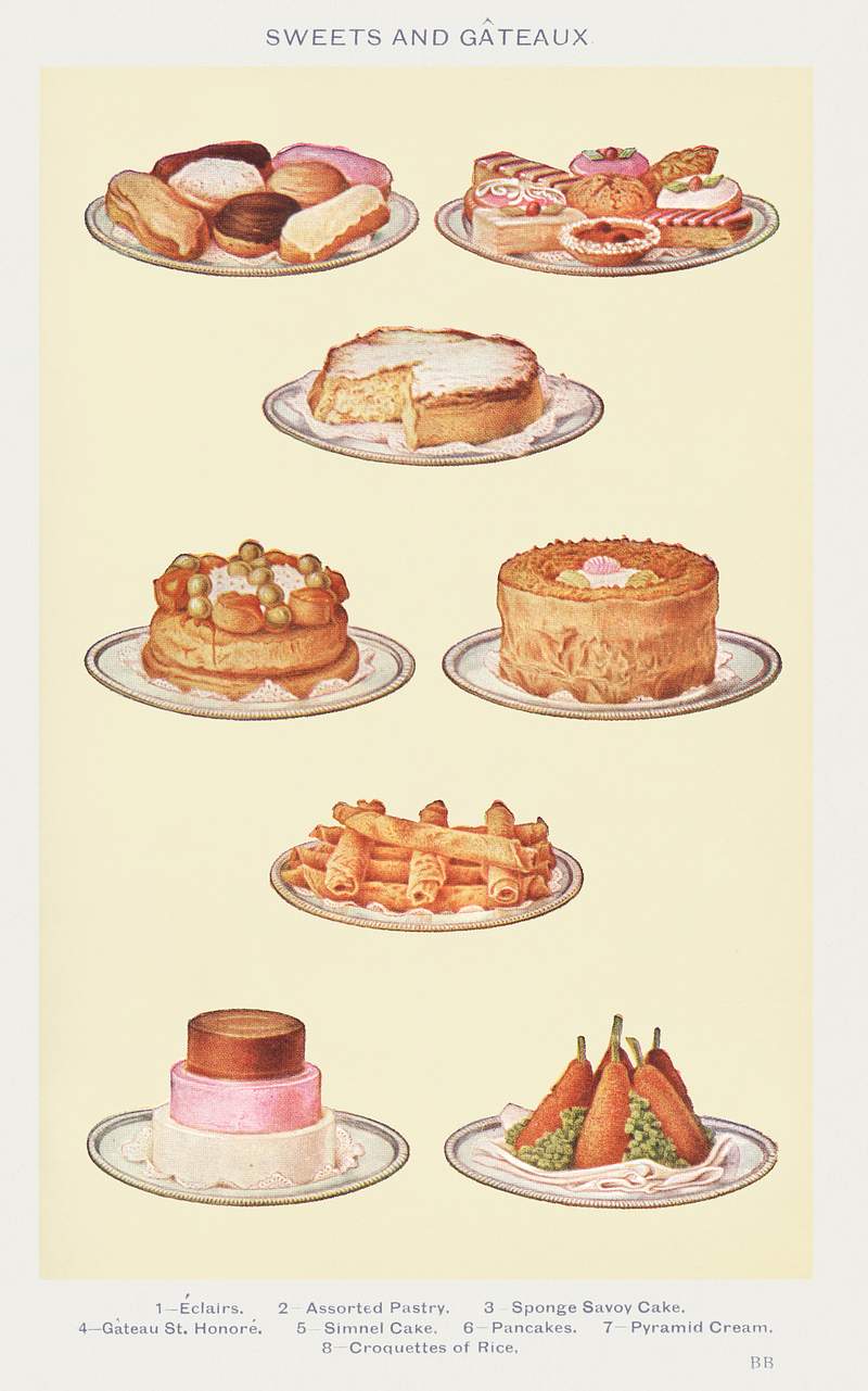 Free royalty image about Sweets and Gâteaux: Éclair, Assorted Pastry, Sponge Savoy Cake, Gâteaux St. Honoré, Simnel Cake… Sweets and Gâteaux: Éclair, Assorted Pastry, Sponge Savoy Cake, Gâteaux St. Honoré, Simnel Cake…