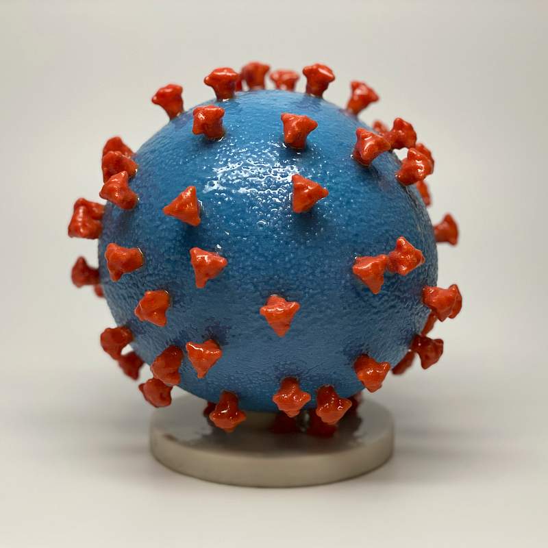3D print of a SARS-CoV-2—also known as 2019-nCoV. Original image sourced from US Government department: The National…