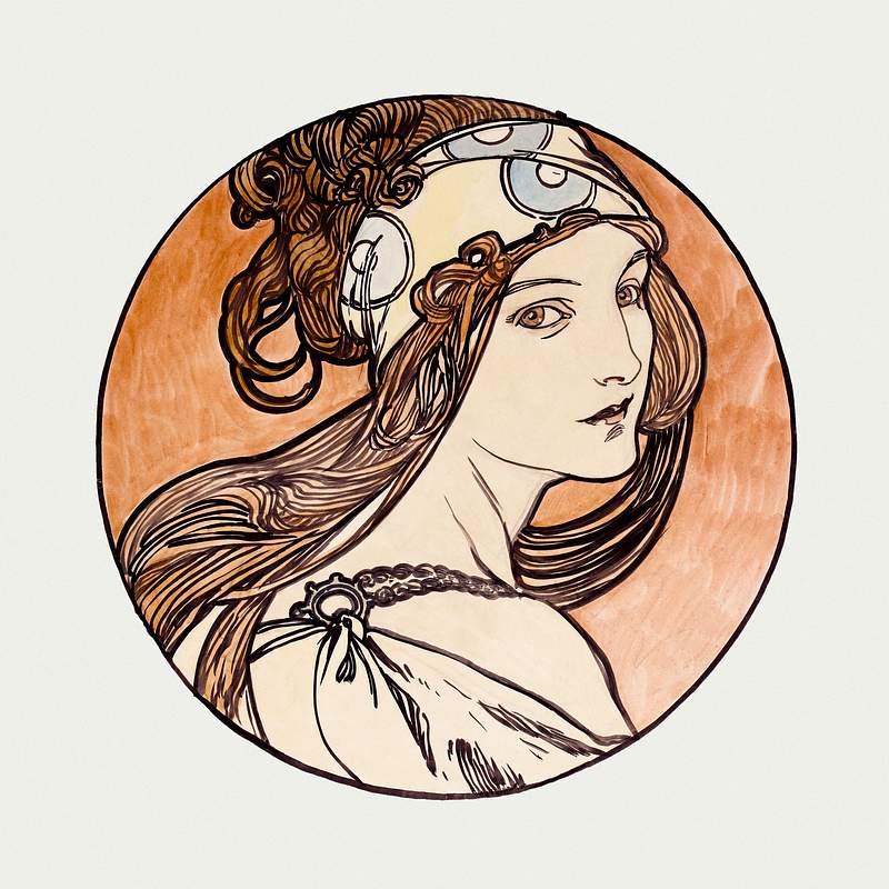 Stained glass window for the facade of the Fouquet boutique by Alphonse Maria Mucha (1869–1939). Original from The…