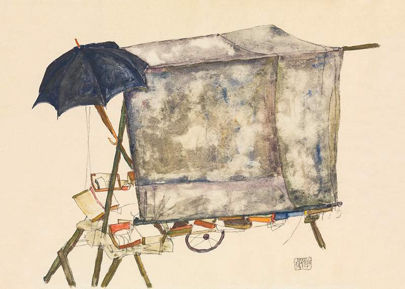 Street Cart (1914) by Egon Schiele. Original painting from The MET museum. Digitally enhanced by rawpixel.