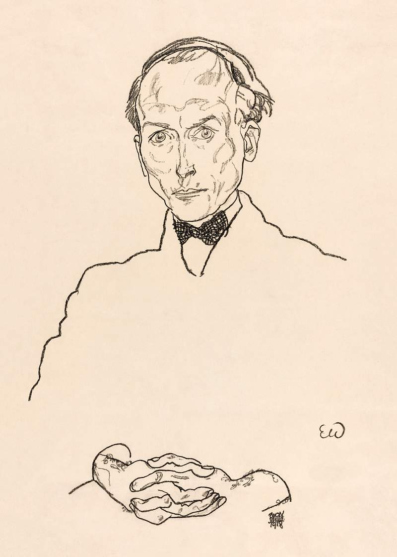 Dr. Ernst Wagner (1918) by Egon Schiele. Original male line art drawing from The MET museum. Digitally enhanced by rawpixel.