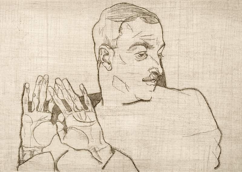 Portrait of Arthur Roessler (1914) by Egon Schiele. Original male line art drawing from The MET museum. Digitally enhanced by…
