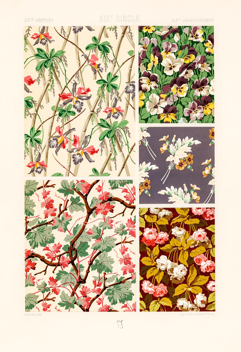 19th Century pattern from L'ornement Polychrome (1888) by Albert Racinet (1825–1893). Digitally enhanced from our own original 1888 edition. 19th Century pattern from L'ornement Polychrome (1888) by Albert Racinet (1825–1893). Digitally enhanced from our own…