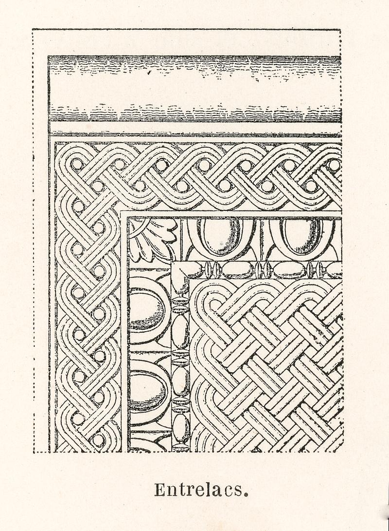 Interlaced pattern from L'ornement Polychrome (1888) by Albert Racinet (1825–1893). Digitally enhanced from our own original 1888 edition. Interlaced pattern from L'ornement Polychrome (1888) by Albert Racinet (1825–1893). Digitally enhanced from our own…