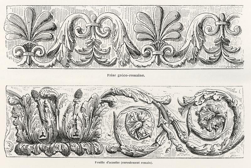Greek-Roman motifs from L'ornement Polychrome (1888) by Albert Racinet (1825–1893). Digitally enhanced from our own original 1888 edition. Greek-Roman motifs from L'ornement Polychrome (1888) by Albert Racinet (1825–1893). Digitally enhanced from our own…