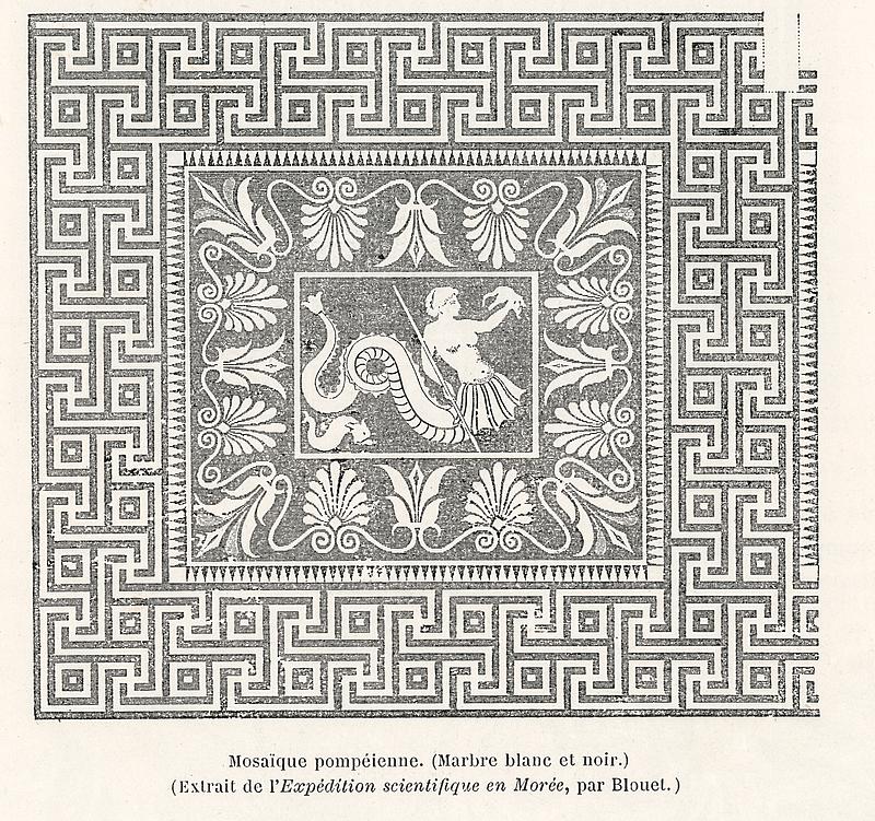 Pompeiian decorative design from L'ornement Polychrome (1888) by Albert Racinet (1825–1893). Digitally enhanced from our own original 1888 edition. Pompeiian decorative design from L'ornement Polychrome (1888) by Albert Racinet (1825–1893). Digitally enhanced from…