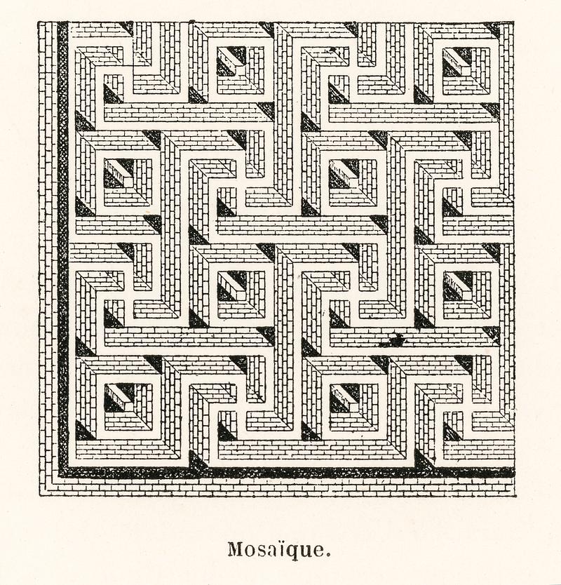 Mosaic pattern from L'ornement Polychrome (1888) by Albert Racinet (1825–1893). Digitally enhanced from our own original 1888 edition. Mosaic pattern from L'ornement Polychrome (1888) by Albert Racinet (1825–1893). Digitally enhanced from our own…
