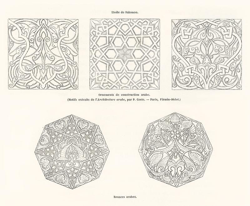 Antique Arabic design from L'ornement Polychrome (1888) by Albert Racinet (1825–1893). Digitally enhanced from our own original 1888 edition. Antique Arabic design from L'ornement Polychrome (1888) by Albert Racinet (1825–1893). Digitally enhanced from our own…