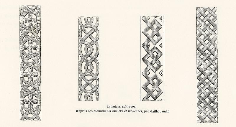 Antique illustration of interlaced ornaments from L'ornement Polychrome (1888) by Albert Racinet (1825–1893). Digitally enhanced from our own original 1888 edition. Antique illustration of interlaced ornaments from L'ornement Polychrome (1888) by Albert Racinet (1825–1893). Digitally…