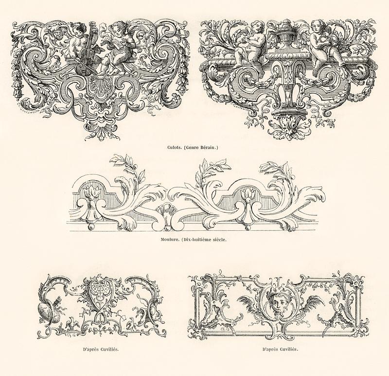 18th century ornamental designs from L'ornement Polychrome (1888) by Albert Racinet (1825–1893). Digitally enhanced from our own original 1888 edition. 18th century ornamental designs from L'ornement Polychrome (1888) by Albert Racinet (1825–1893). Digitally enhanced…