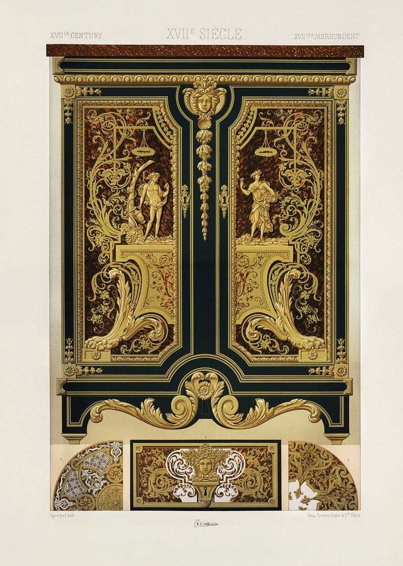 17th Century pattern from L'ornement Polychrome (1888) by Albert Racinet (1825–1893). Digitally enhanced from our own original 1888 edition. 17th Century pattern from L'ornement Polychrome (1888) by Albert Racinet (1825–1893). Digitally enhanced from our own…