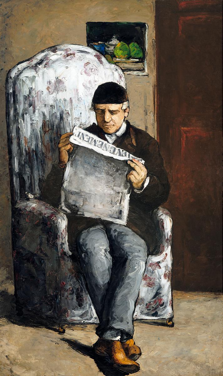 The Artist's Father by Paul Cézanne | Free public domain illustration The Artist's Father, Reading "L'Événement" (1866) by Paul Cézanne. Original from The National Gallery of…
