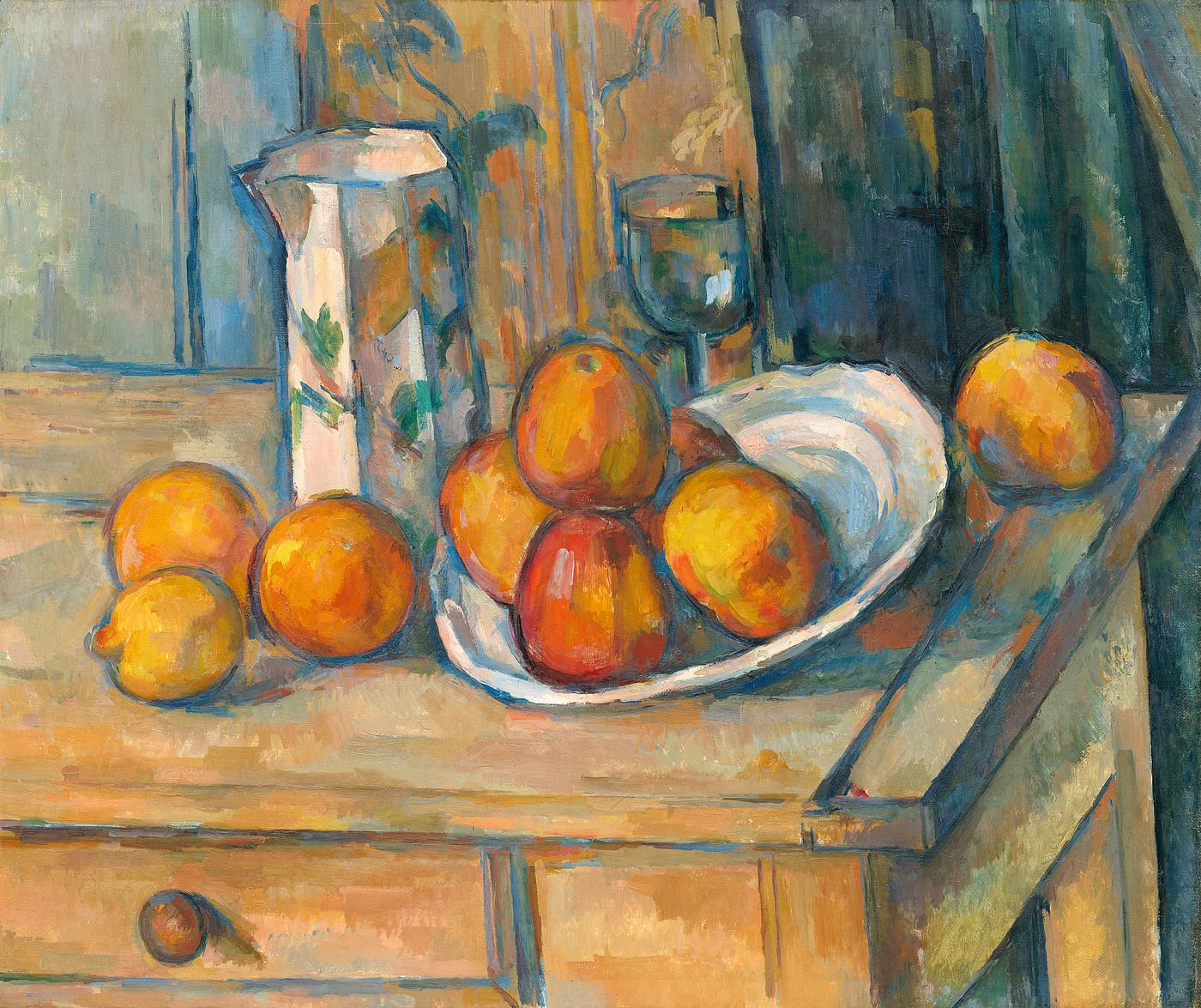 Still Life with Milk Jug and Fruit Still Life with Milk Jug and Fruit (ca. 1900) by Paul Cézanne. Original from The National Gallery of Art. Digitally...