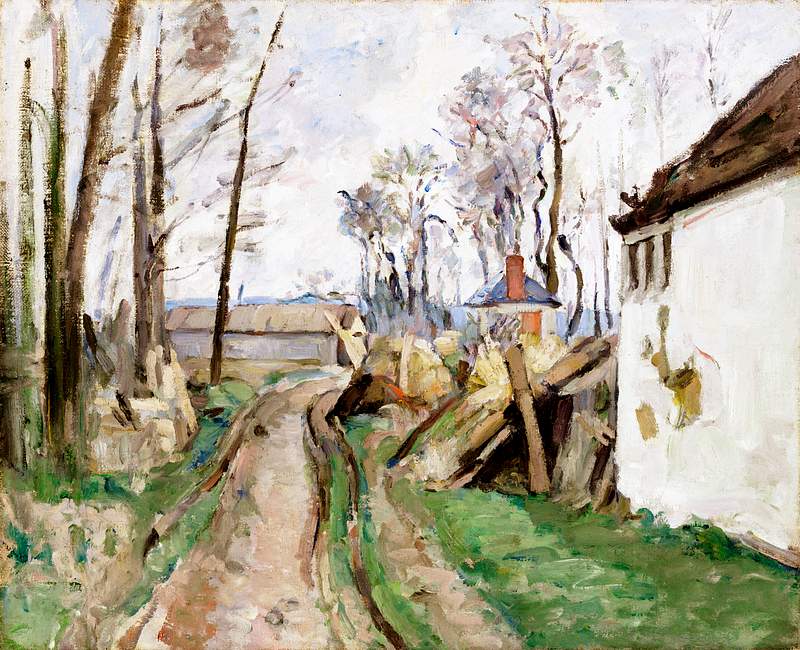 A Village Road near Auvers by Paul Cézanne | Free public domain illustration A Village Road near Auvers (ca. 1872–1873) by Paul Cézanne. Original from Yale University Art Gallery. Digitally…