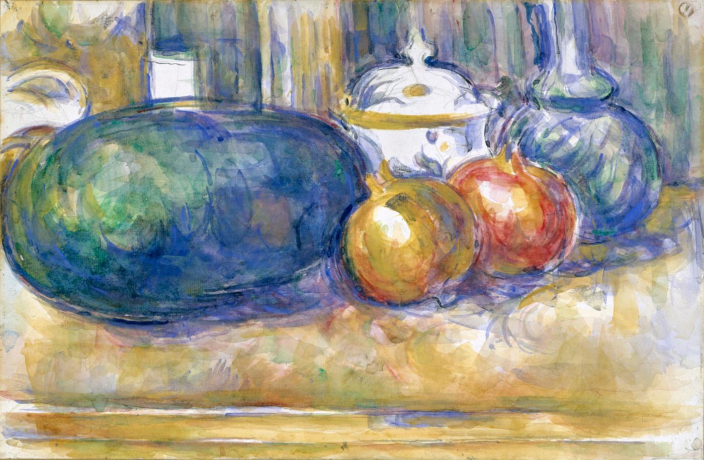Still-Life with a Watermelon and Pomegranates (ca. 1900–1906) by Paul Cézanne. Original from The MET Museum.... Still-Life with a Watermelon and Pomegranates (ca. 1900–1906) by Paul Cézanne. Original from The MET Museum....