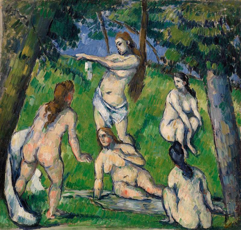 Five Bathers (Cinq baigneuses) (ca. 1877–1878) by Paul Cézanne. Original from Barnes Foundation. Digitally…