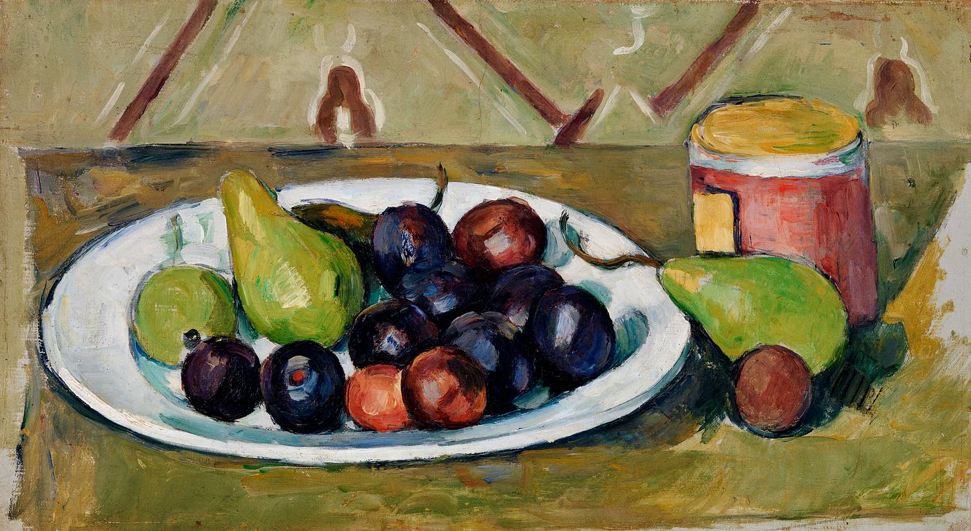 Plate with Fruit and Pot of Preserves Plate with Fruit and Pot of Preserves (Assiette avec fruits et pot de conserves) (ca. 1880–1881) by Paul Cé...
