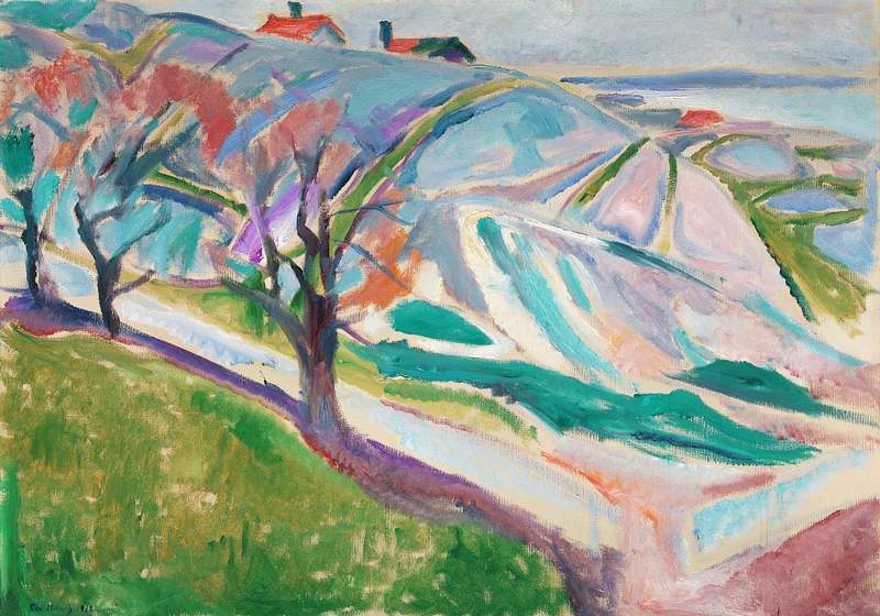 Landscape of Kragerø (1912) by Edvard Munch. Original from The MET Museum. Digitally enhanced by rawpixel.