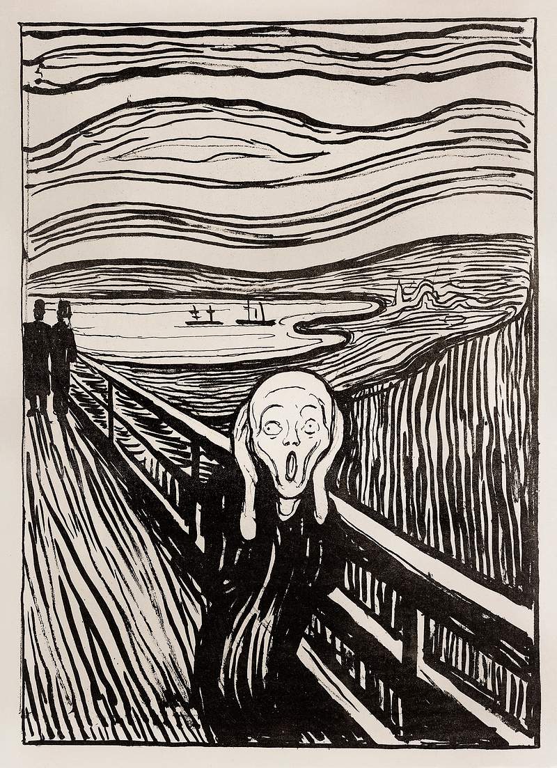 The Scream (1895) by Edvard Munch. Original from The Art Institute of Chicago. Digitally enhanced by rawpixel.