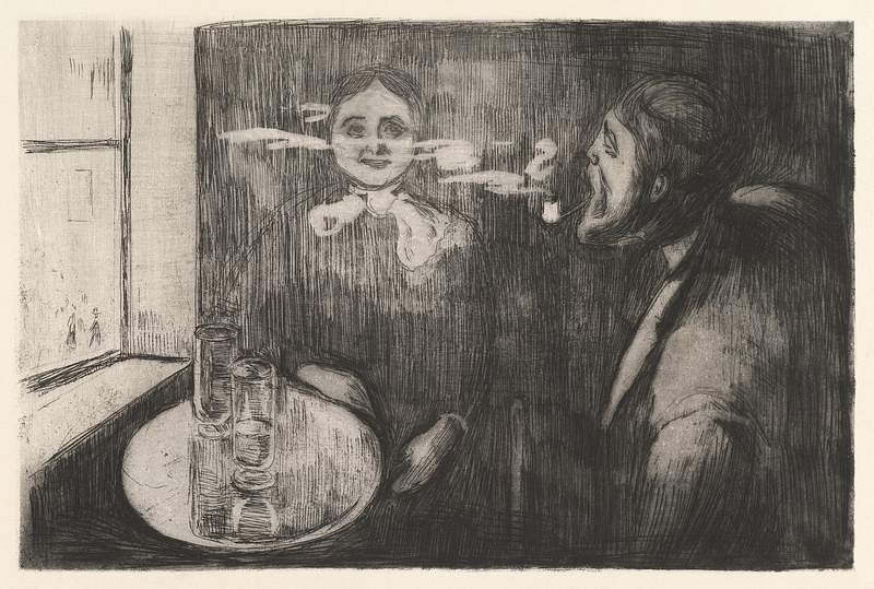Tête-á-Tête (1894) by Edvard Munch. Original from The MET Museum. Digitally enhanced by rawpixel.