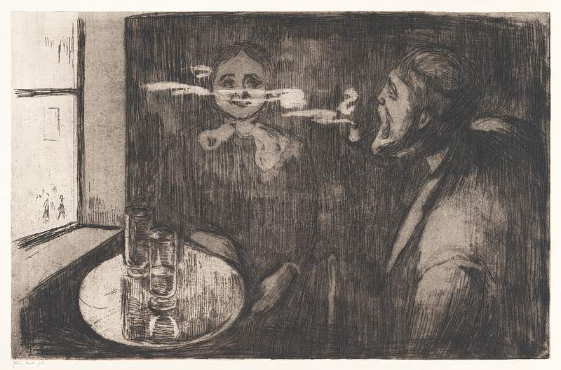 Tête-á-Tête (1894) by Edvard Munch. Original from The MET Museum. Digitally enhanced by rawpixel.