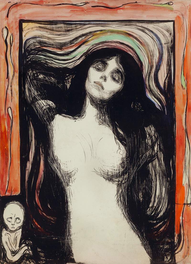 Madonna (ca. 1895–1896) by Edvard Munch. Original from The Art Institute of Chicago. Digitally enhanced by rawpixel.